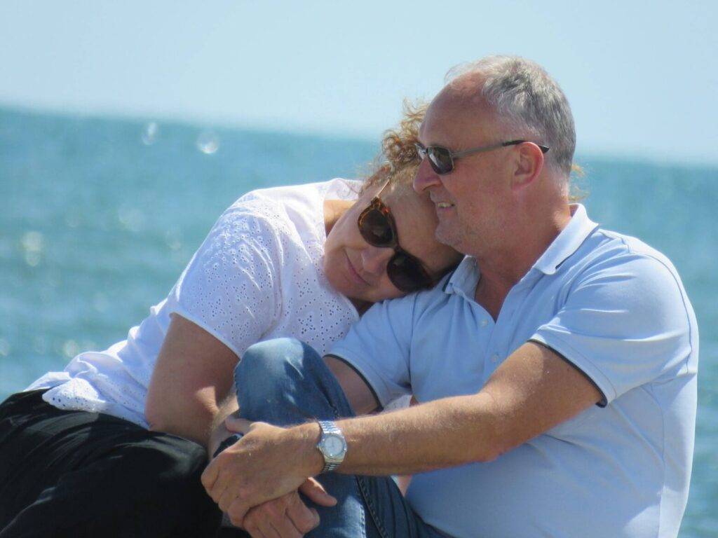 Happy couple on a dementia friendly relaxation holiday 